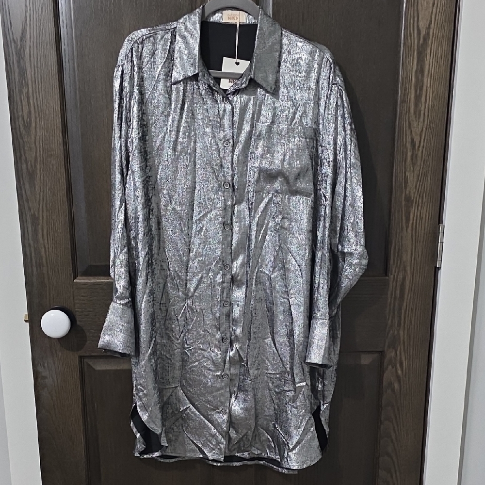 NWT Nekane NKN Silver Shirt Dress